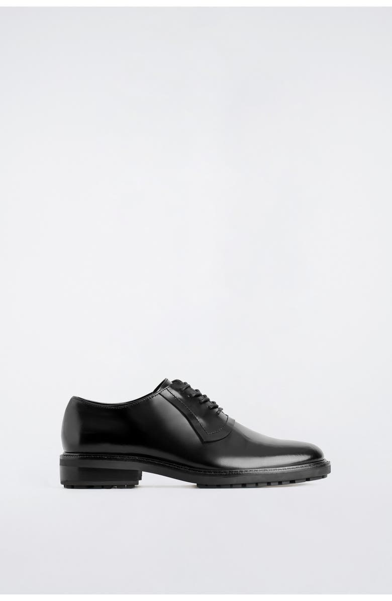 COS Leather Oxford Shoes, Main, color, Black