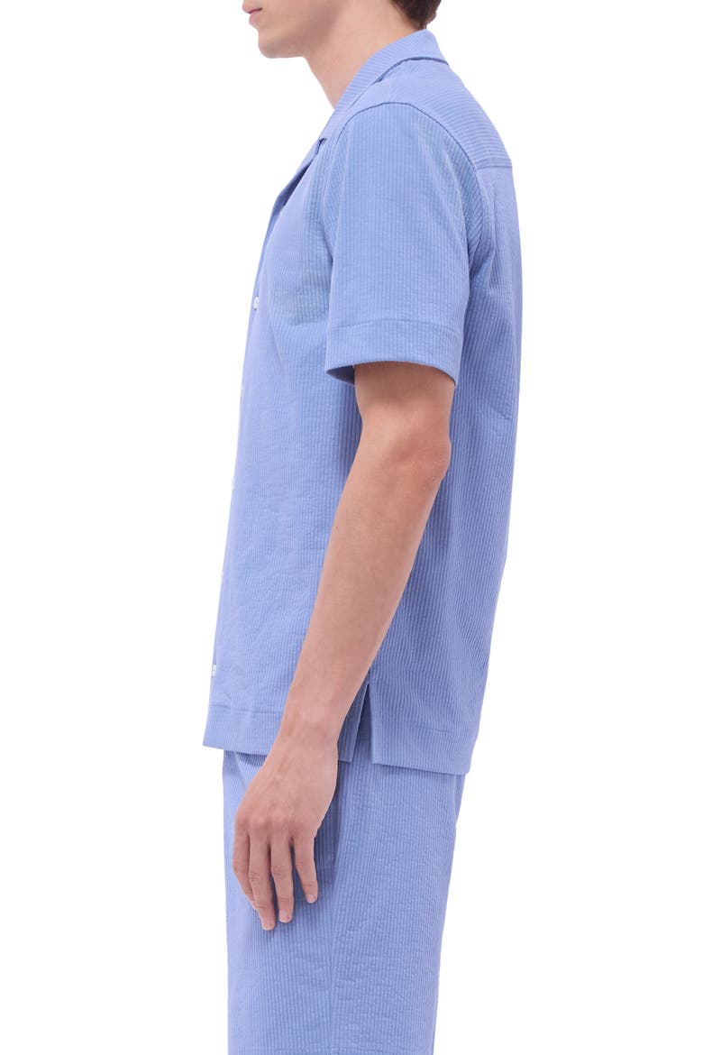 Camp Collar Short Sleeve Button-Up Shirt, Alternate, color, AIR BLUE