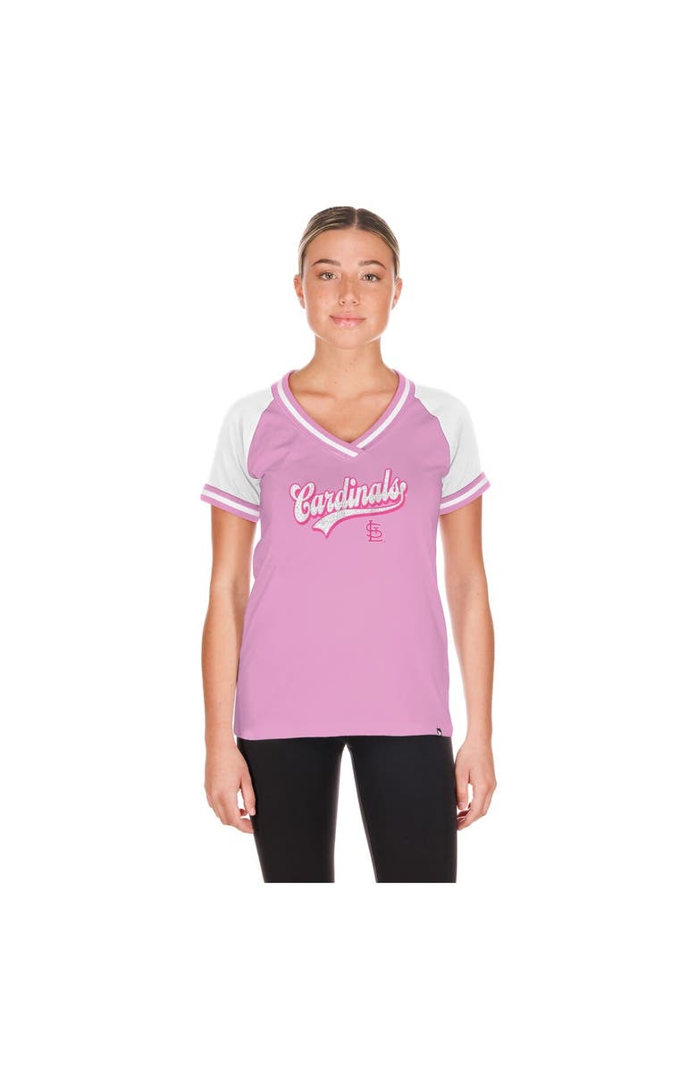 New Era Women's New Era Light Pink St. Louis Cardinals Gameday V-Neck T-Shirt, Main, color, Light Pink