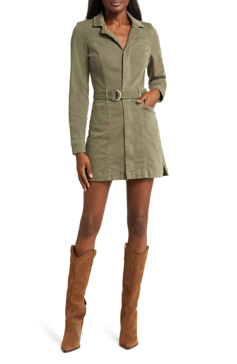 PAIGE Anessa Belted Long Sleeve Shirtdress, Main, color, 