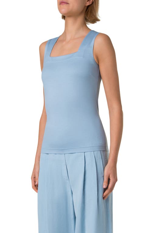 Akris Punto Dot Detail Stretch Jersey Tank In Sky
