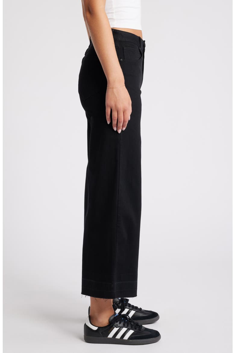 Release Hem High Waist Wide Leg Jeans, Alternate, color, BLACK