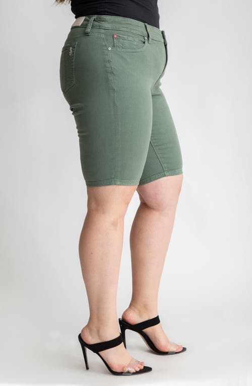 Slink Jeans Denim Bermuda Shorts In Myrtle