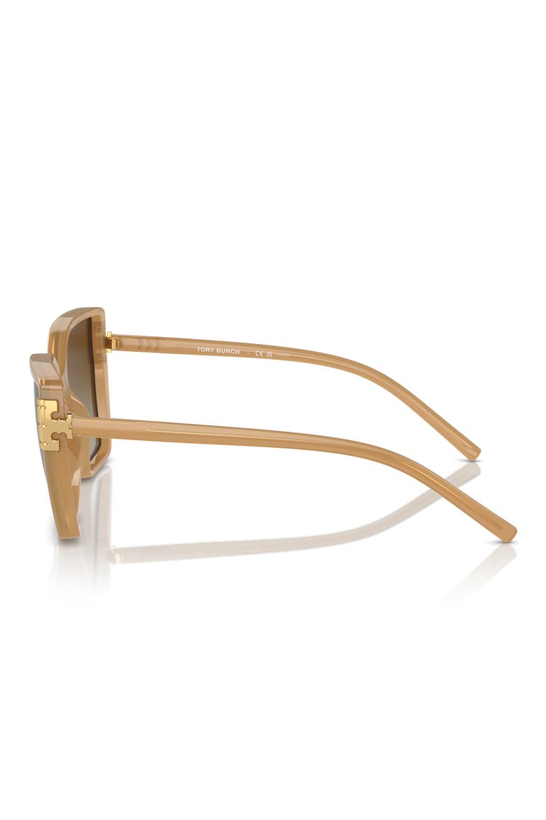 58mm Polarized Square Sunglasses, Alternate, color, MILKY BROWN / BROWN POLAR