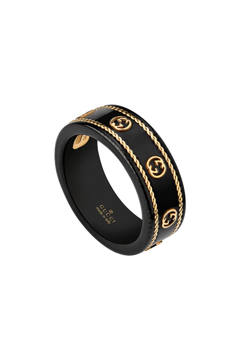 Icon Interlocking G Logo Ring, Main, color, YELLOW GOLD