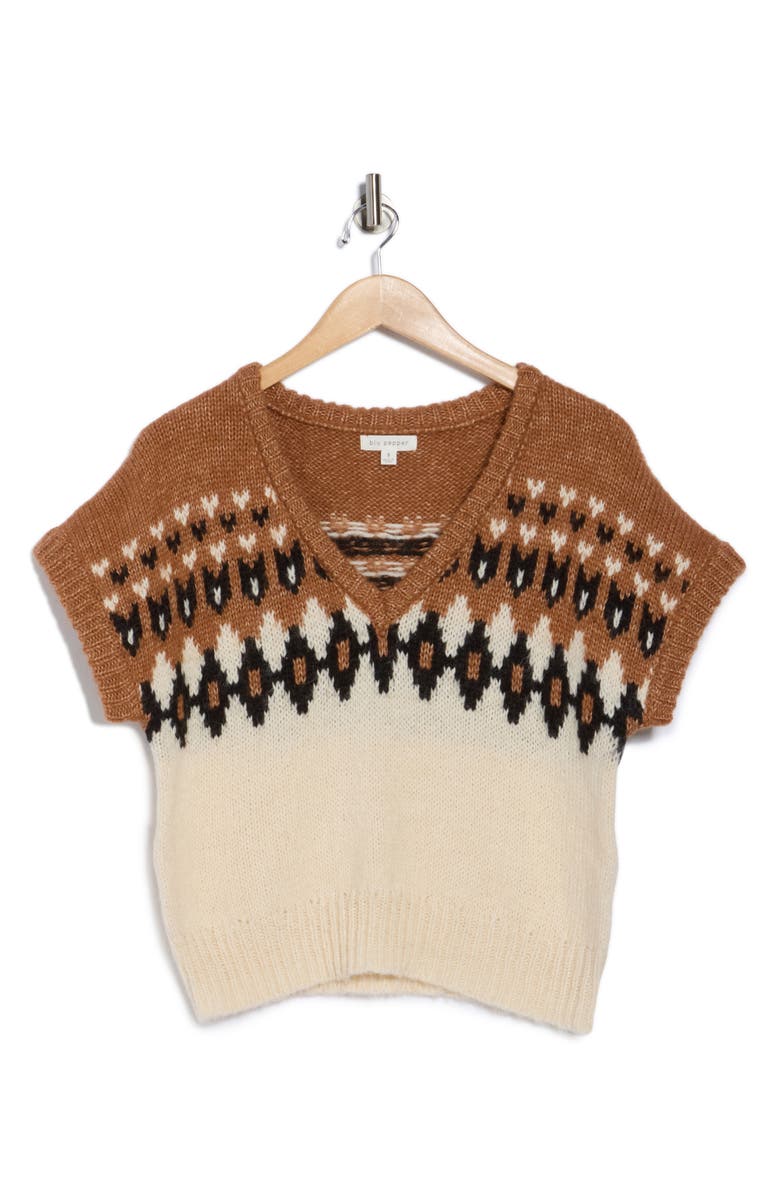 Blu Pepper Sweater Vest, Alternate, color, Ivory Multi