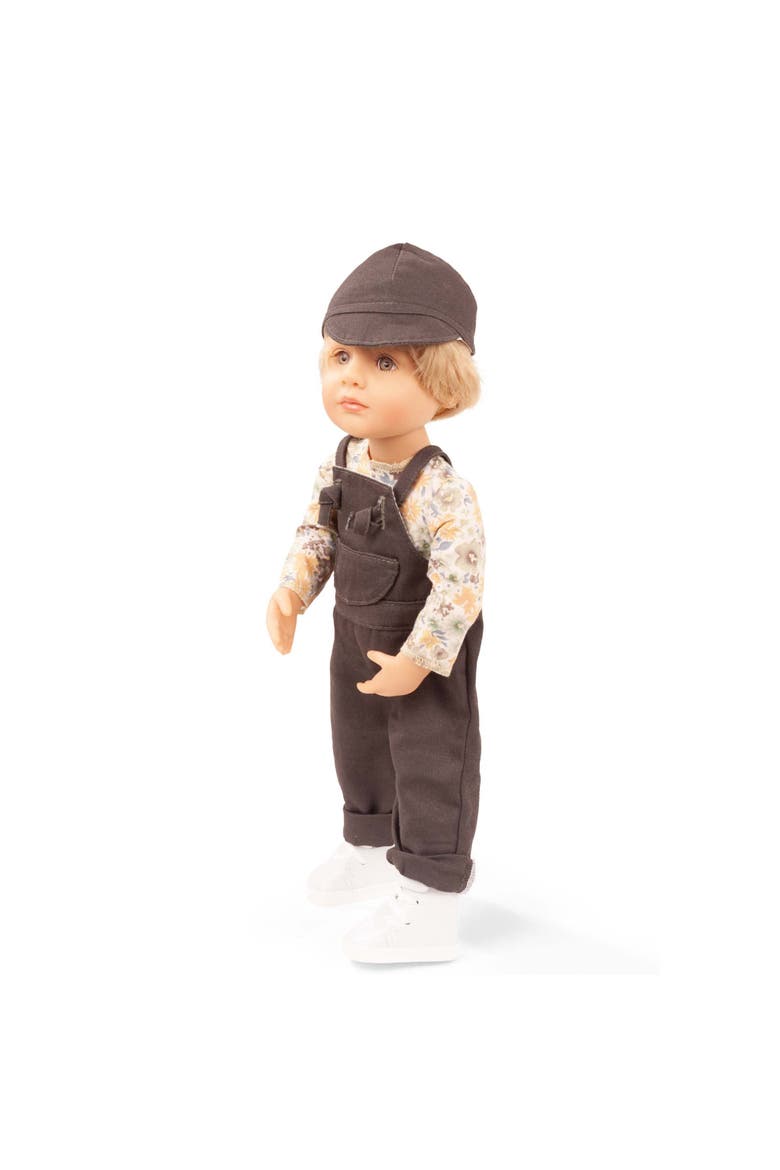 Little Kidz Max 14 Inch Standing Poseable Boy Doll, Brown Overalls Toy, Alternate, color, Multicolored