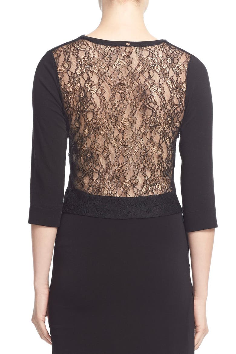 'Roanne' Lace Back Top, Main, color, BLACK