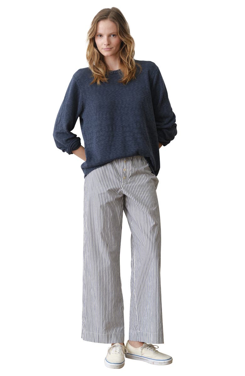 Marine Layer Stripe Pima Cotton Boxer Pants, Alternate, color, Blue Stripe