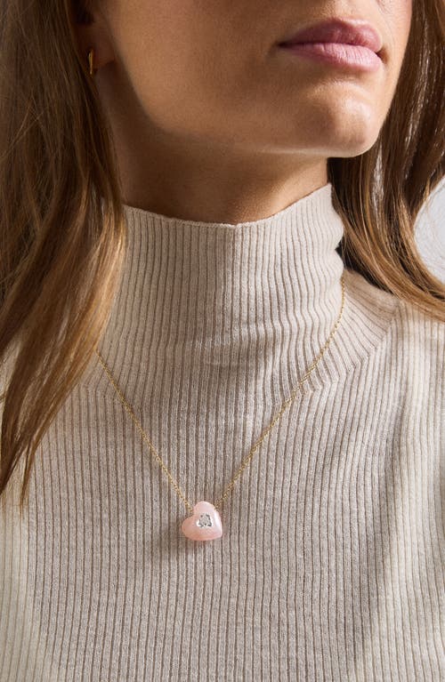 Shop Baublebar Crystal Heart Pendant Necklace In Pink