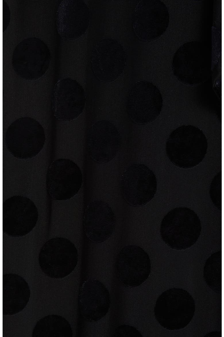 Velvet Dot Mock Neck Long Sleeve Dress, Alternate, color, ANNE BLACK