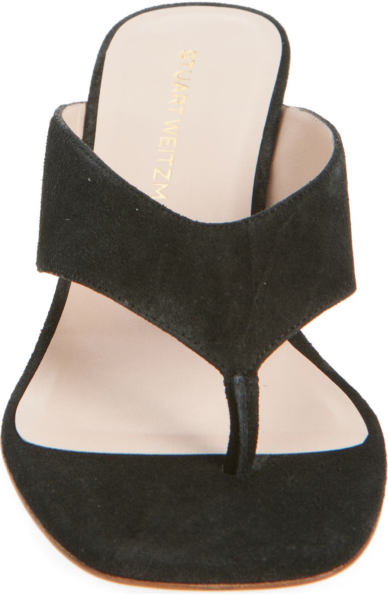 Stuart Weitzman Stassi 50 Thong Sandal, Alternate, color, Black/ New Camel