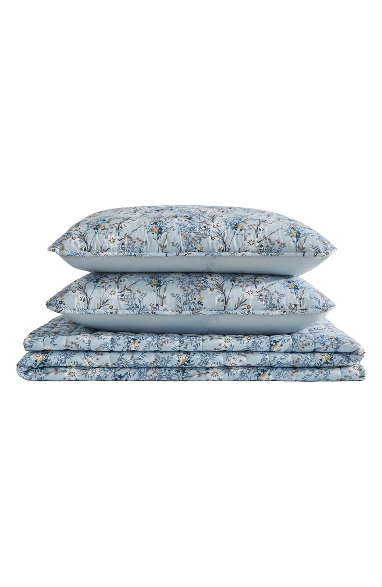 Lucky Brand Soft Floral Reversible Quilt Set, Main, color, Soft Floral Blue