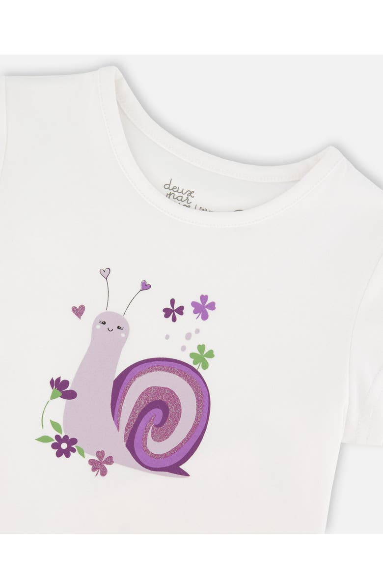Deux par Deux Organic Cotton Jersey Snail T-Shirt, Alternate, color, White