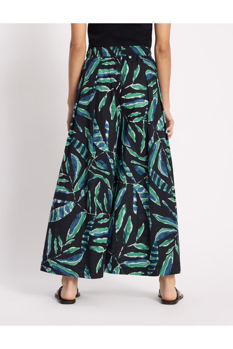 Painterly Palm Culottes, Alternate, color, Black