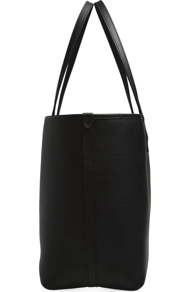 Burberry Medium Bloomsbury Leather & Canvas Reversible Tote, Alternate, color, Black/ Black Calico