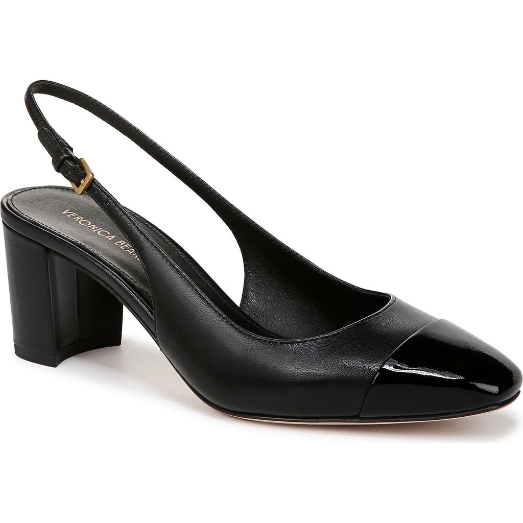 Shop Veronica Beard Cecile Cap Toe Slingback Pump In Black/black