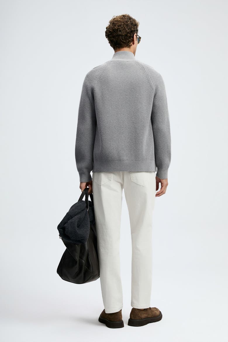 Men's Full Zip Cardigan Sweater, Alternate, color, Gray Melange