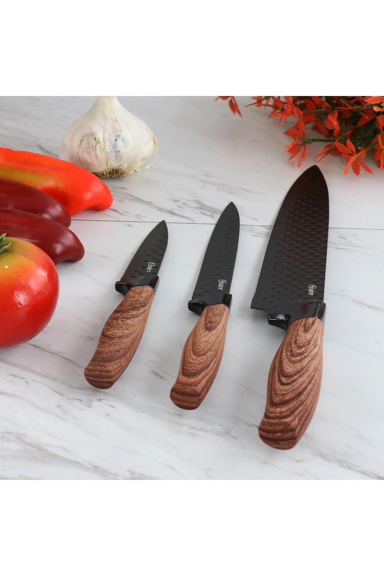 Gunderson 3 Piece Black Stainless Steel Cutlery Set, Alternate, color, Black