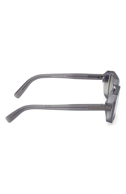 Zegna 55mm Rectangular Polarized Sunglasses In Neutral
