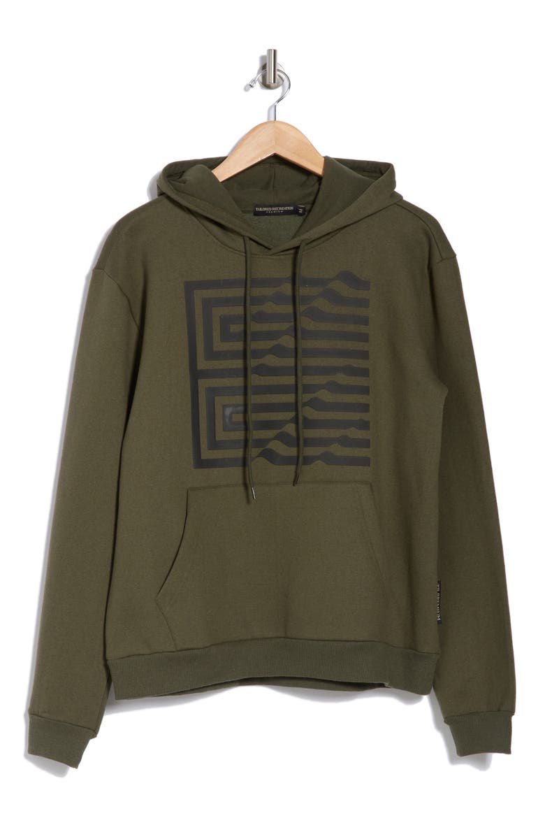 Abstract Fleece Graphic Hoodie, Alternate, color, OLIVE