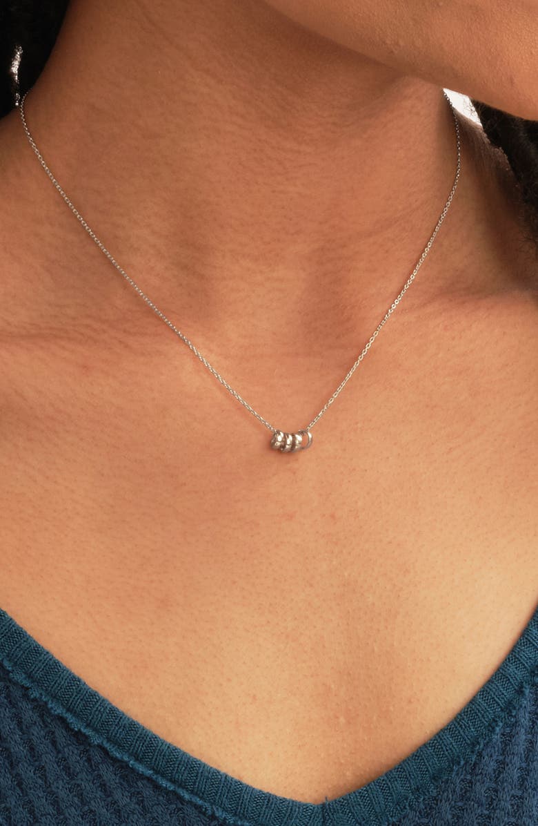 Sterling Forever Sterling Silver Four Rings Pendant Necklace, Alternate, color,
