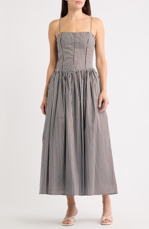 Chandler Fit & Flare Cotton Maxi Dress