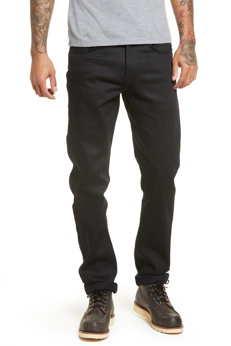 Naked & Famous Men's Denim Weird Guy Tapered Slim Fit Jeans, Main, color, BLACK