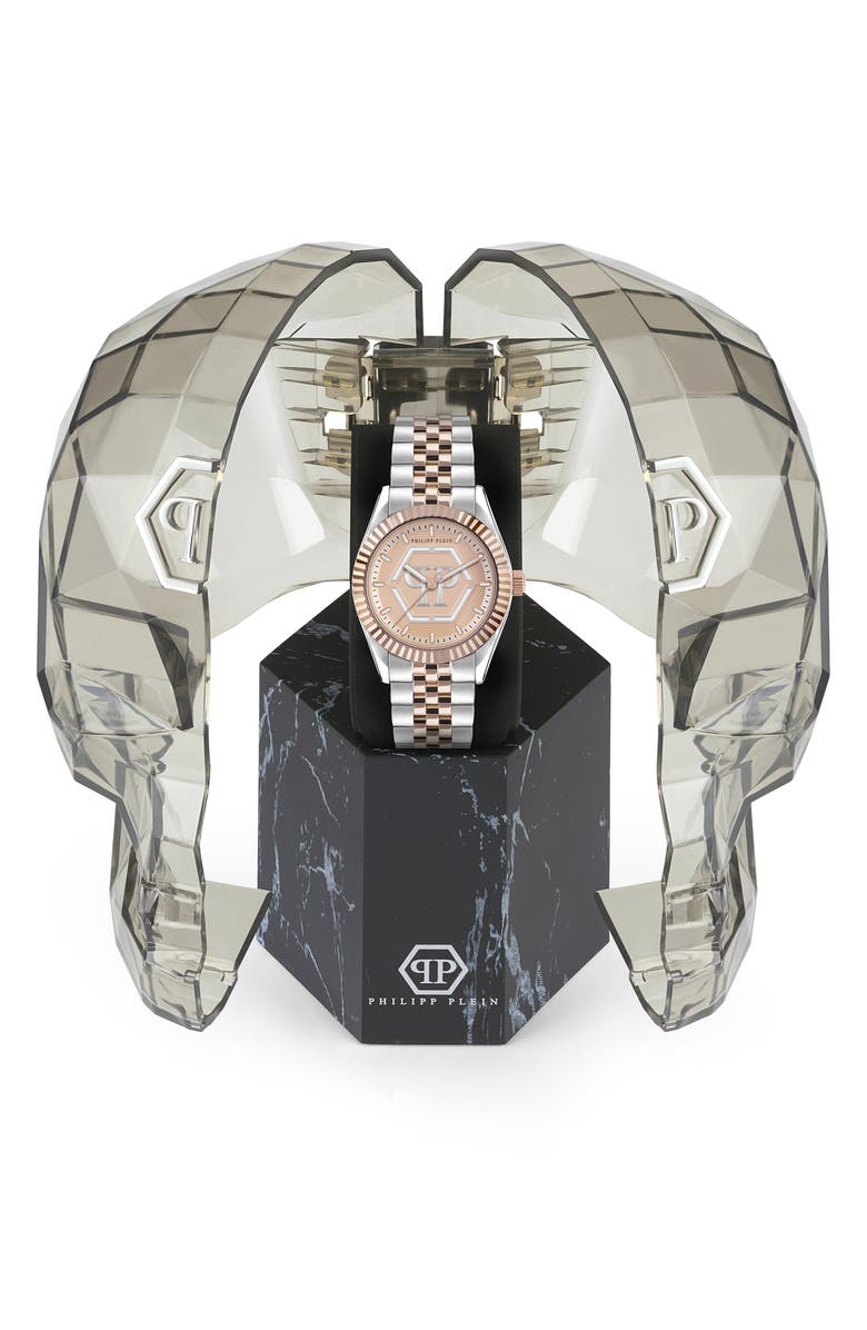 PHILIPP PLEIN Date Superlative Two-Tone Bracelet Watch, 38mm, Alternate, color, 