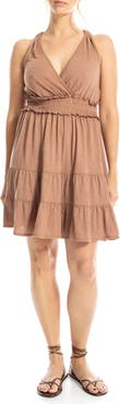 MAX STUDIO Empire Waist Tiered Minidress