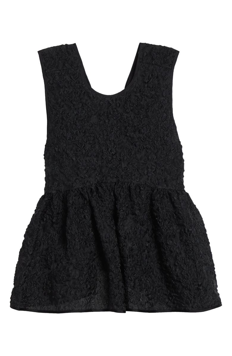 Cecilie Bahnsen Cora Grasmere Matelassé Babydoll Top, Alternate, color, Black Grasmere Matelass