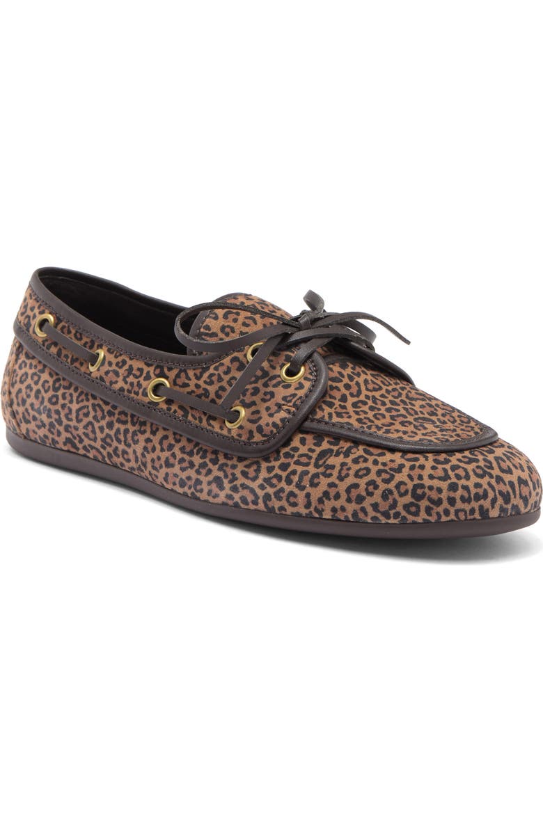 Jeffrey Campbell Boast Boat Shoe, Main, color, Tan Black Cheetah Suede