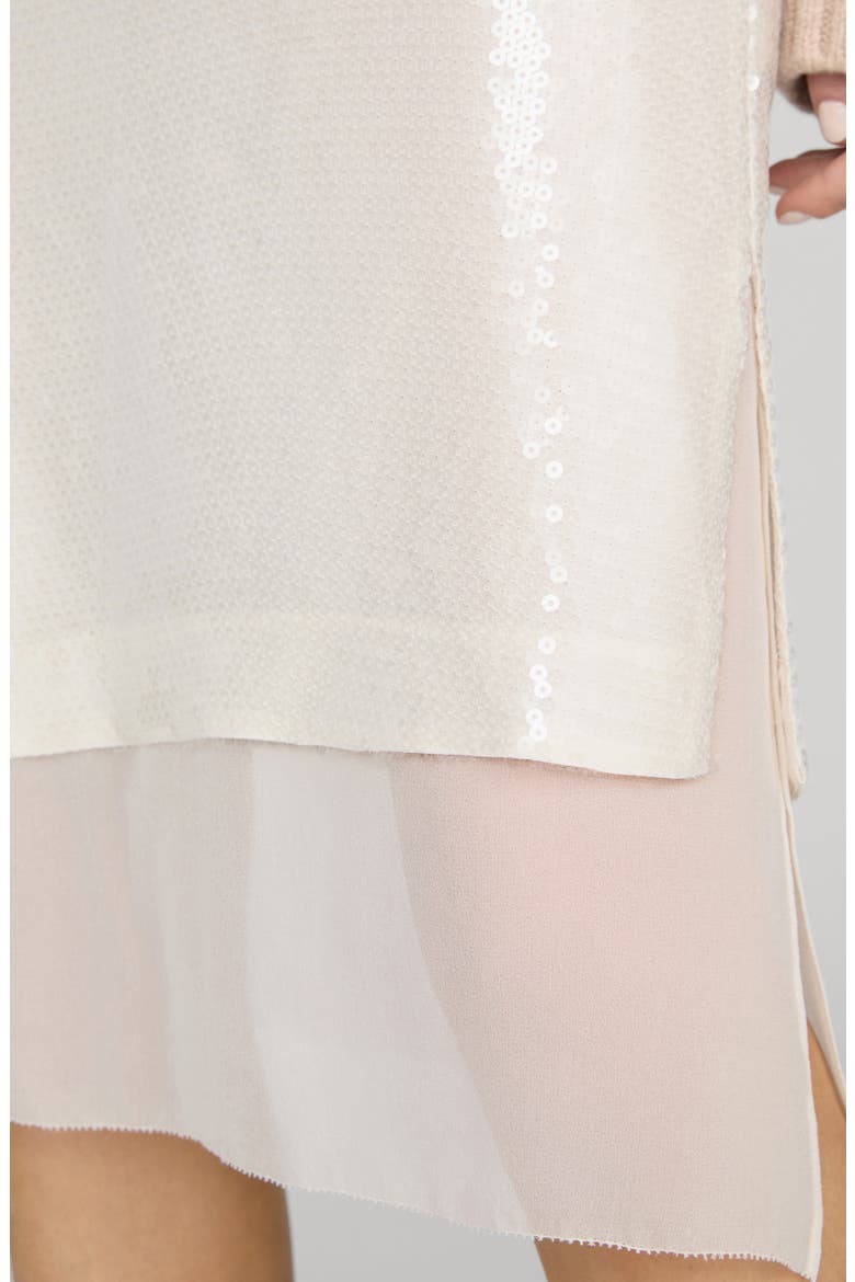 The Sequin Starlight Silk Midi Skirt, Alternate, color, CREAM