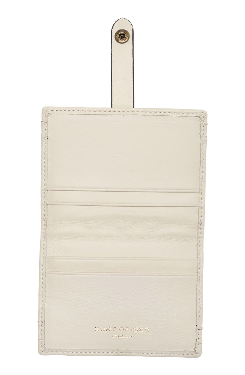 Kurt Geiger London Quilted Leather Bifold Card Wallet, Alternate, color, Bone