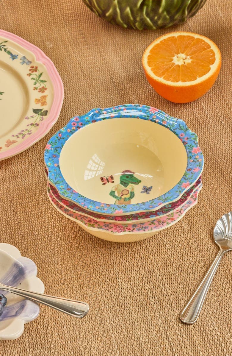 Rice by Rice x Nathalie Lété Set of 2 Melamine Bowls, Alternate, color,
