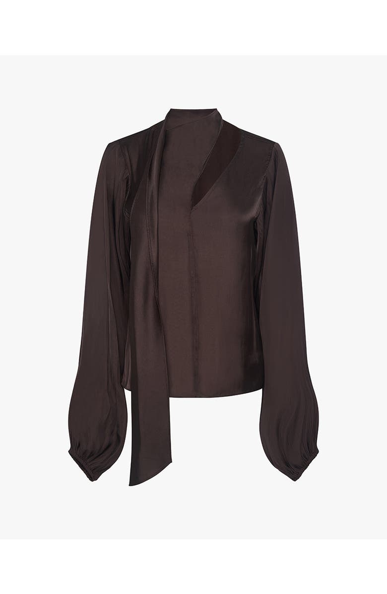 WeWoreWhat Wrap Neck Tie Top, Alternate, color, Dark Brown