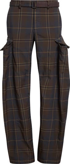 Sacai Belted Plaid Cargo Pants | Nordstrom