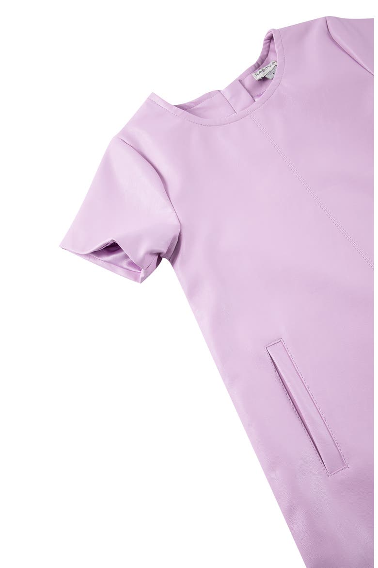 Kids' Faux Leather T-Shirt Dress, Alternate, color, LAVENDER
