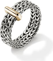 John Hardy Carved Chain Ring, Sterling Silver, Gold