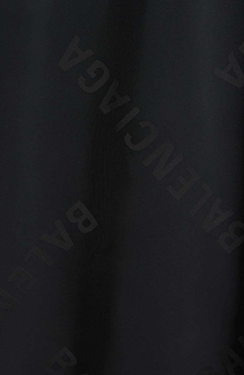 Balenciaga Logo Jacquard Cocoon Long Sleeve High-Low Shirtdress, Alternate, color, Black