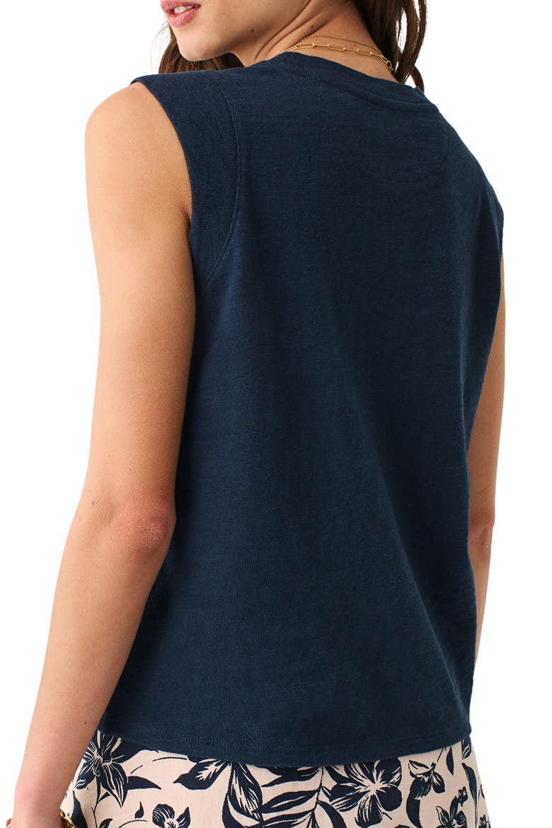 Sunwashed Slub Muscle Tank, Alternate, color, NAVY BLAZER