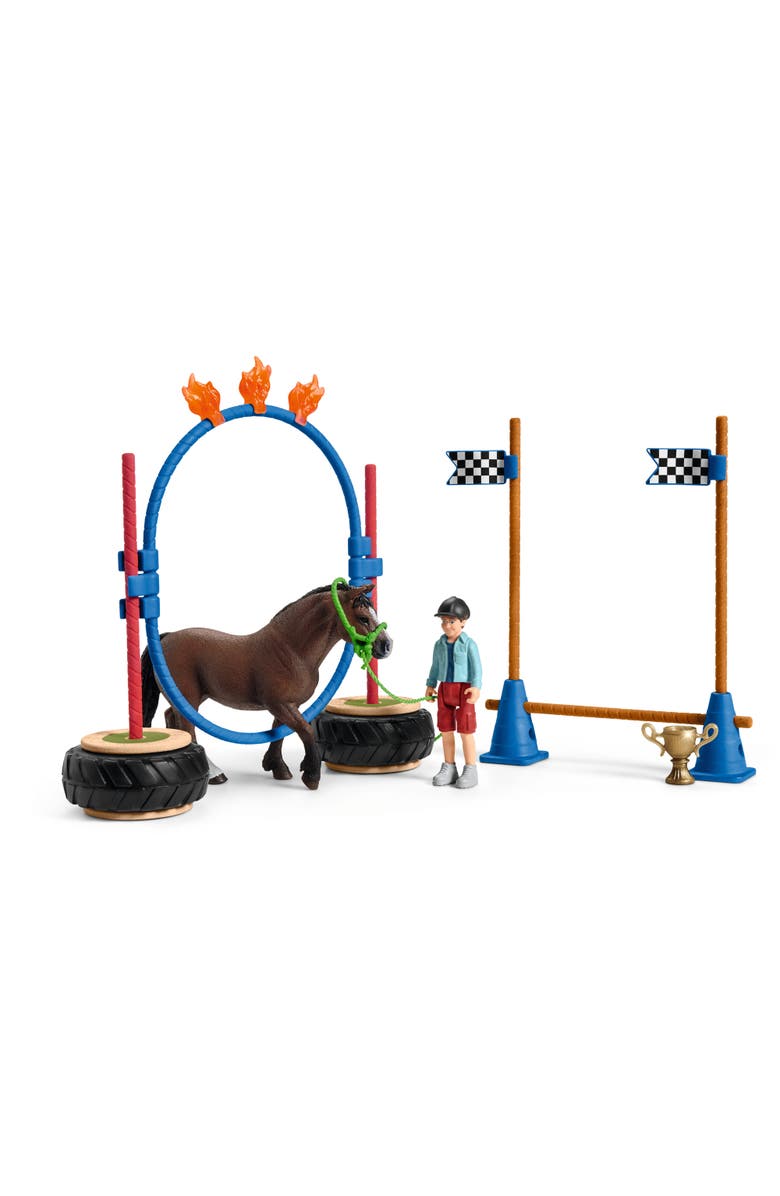 Schleich Farm World Pony Agility Race, 22 Piece Playset, Age 3+, Main, color, Multicolored