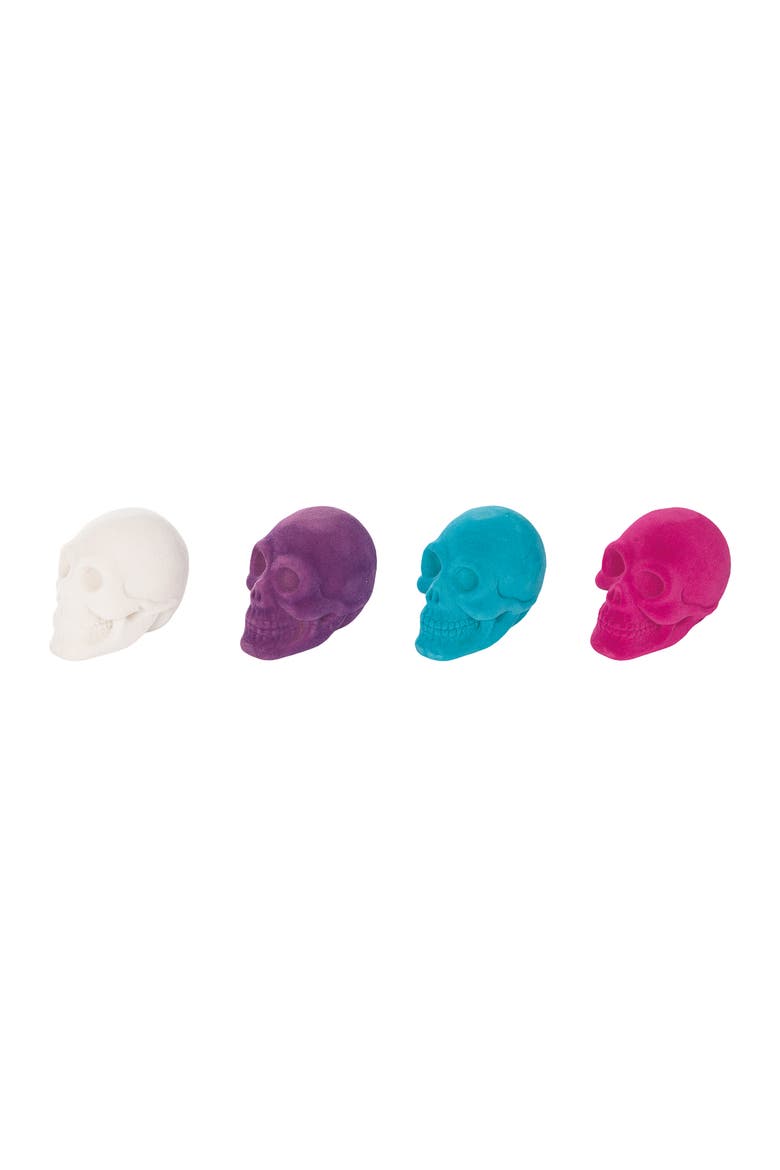 Flocked Skull In Box Figurines Assortment of 12, Main, color, Pink