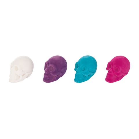 Flocked Skull In Box Figurines Assortment of 12