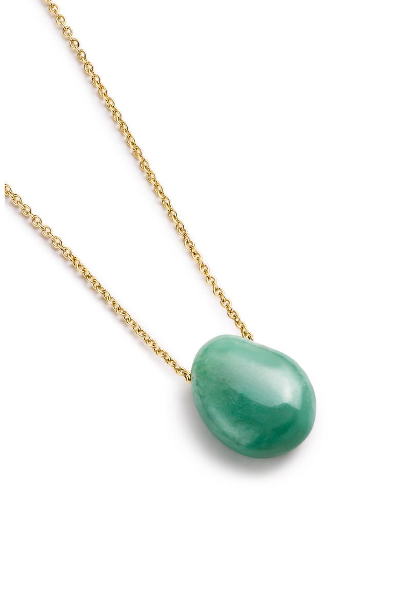 Pebble Mini Pendant Necklace, Alternate, color, GOLD / GREEN
