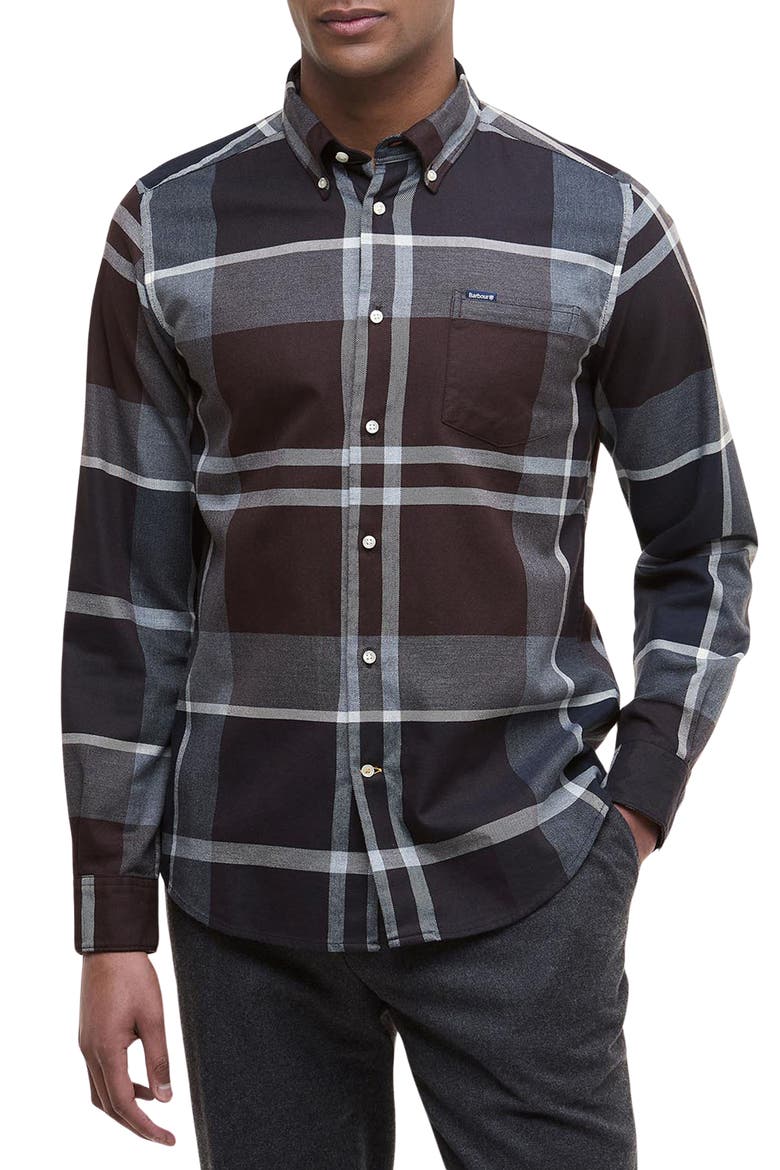 Dunoon Plaid Slim Fit Button-Down Shirt, Main, color, MIDNIGHT OAK TARTAN