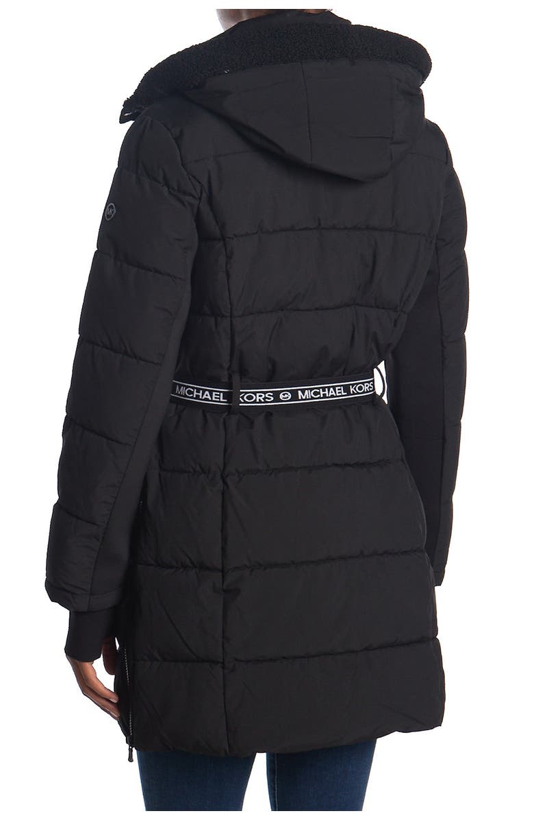 Michael Kors Belted Parka With Shearling Hood, Alternate, color, 