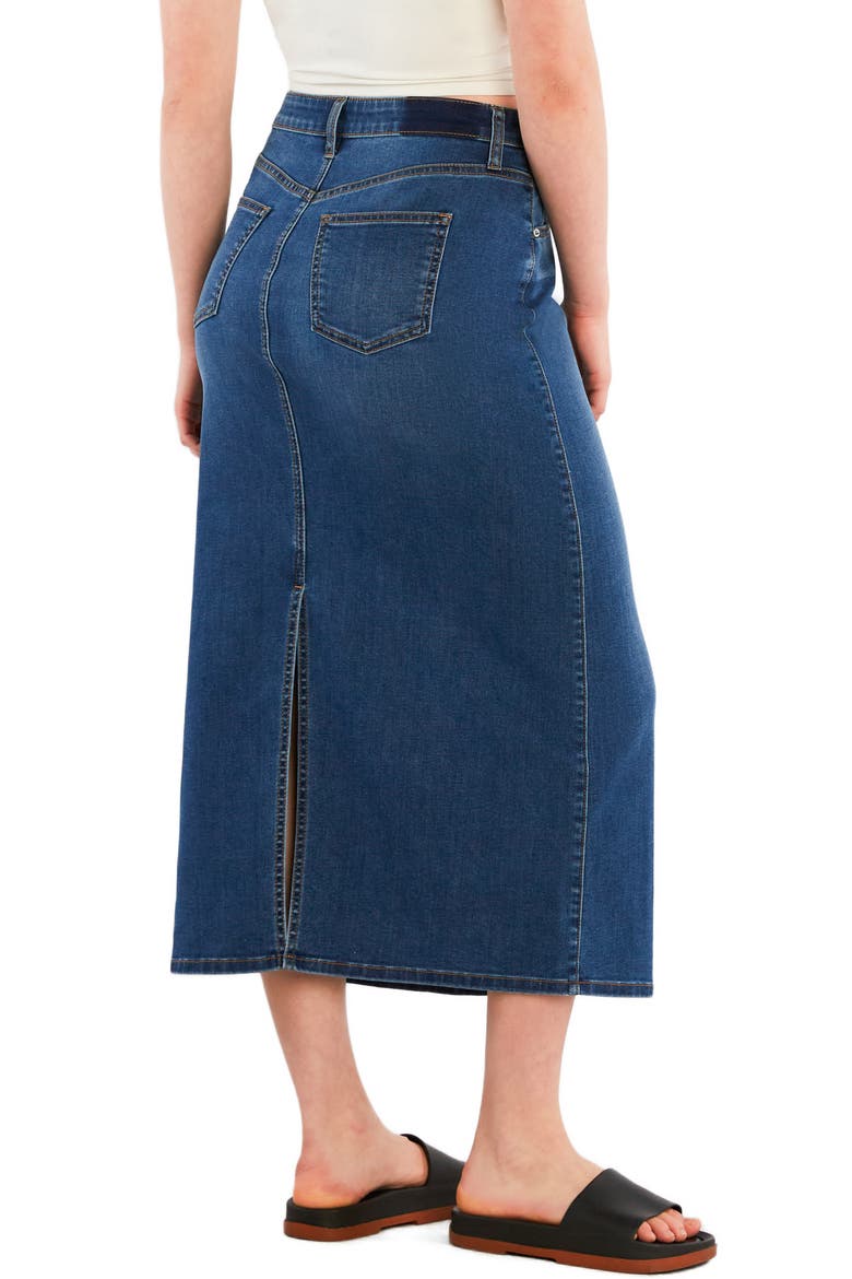 Vintage Denim Maxi Skirt, Alternate, color, SUNNY BLUE