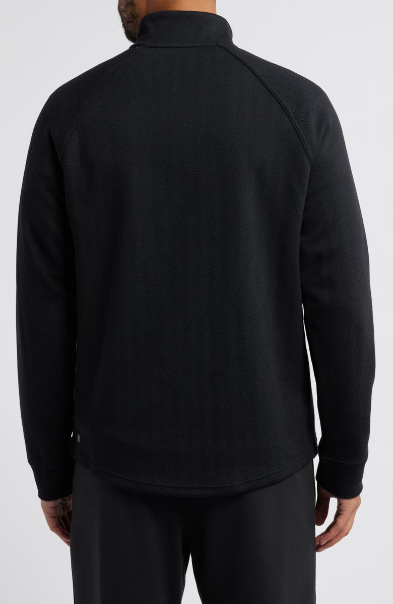 Zella Edge Chevron Jacquard Quarter Zip Pullover, Alternate, color, 