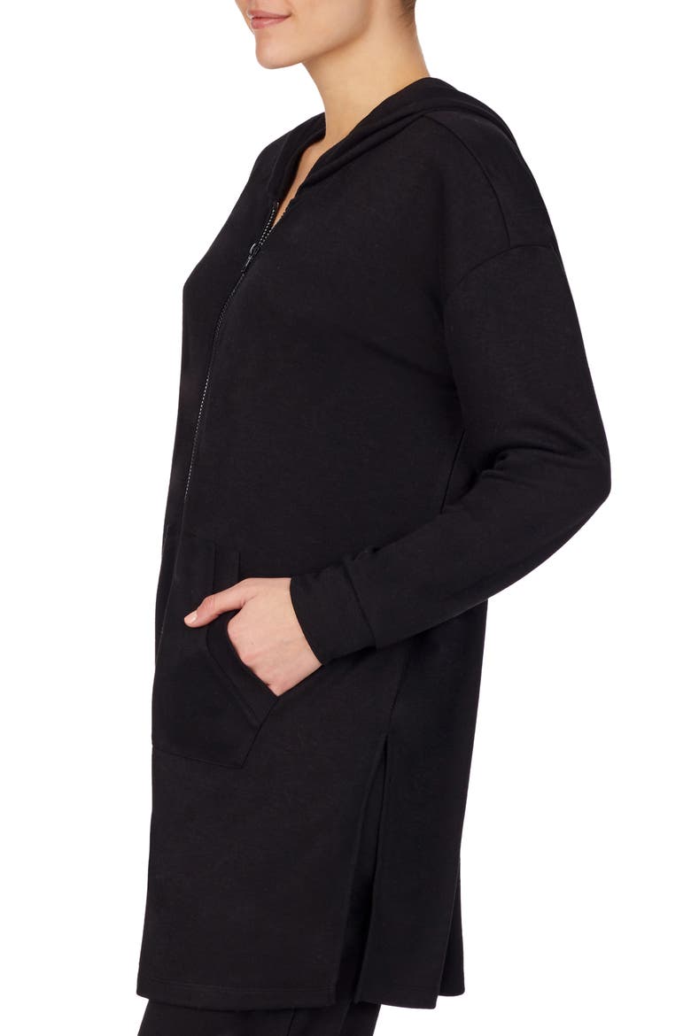 Double Knit Full Zip Hoodie, Alternate, color, BLACK